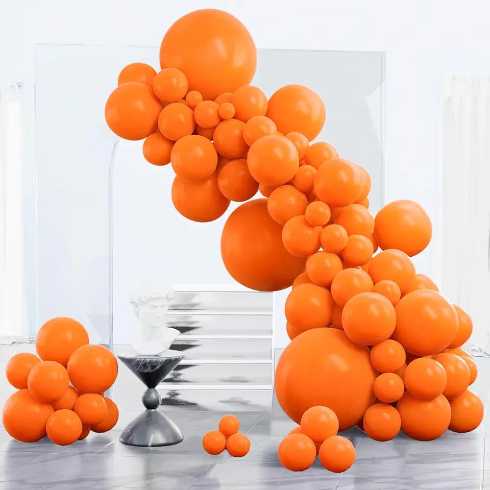PartyWoo Orange Balloons 85pcs Matte Orange Fall Color Different Sizes
