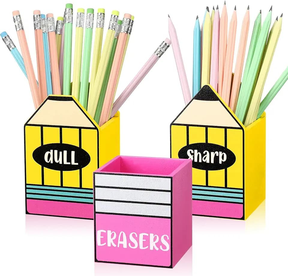 Gilprop 3 Pcs Back to School Sharp and Dull Pencil Holder, Stylish