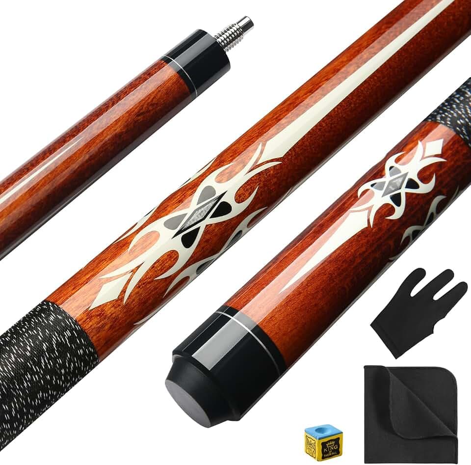 Pool Queue, 58 Zoll Billard Queue Kanadischer Ahornholz Pool Cue 13mm Spitzen für Professionelle Billardspieler, 1/2 Maple Queue Sticks für Billard Tisch Sport
