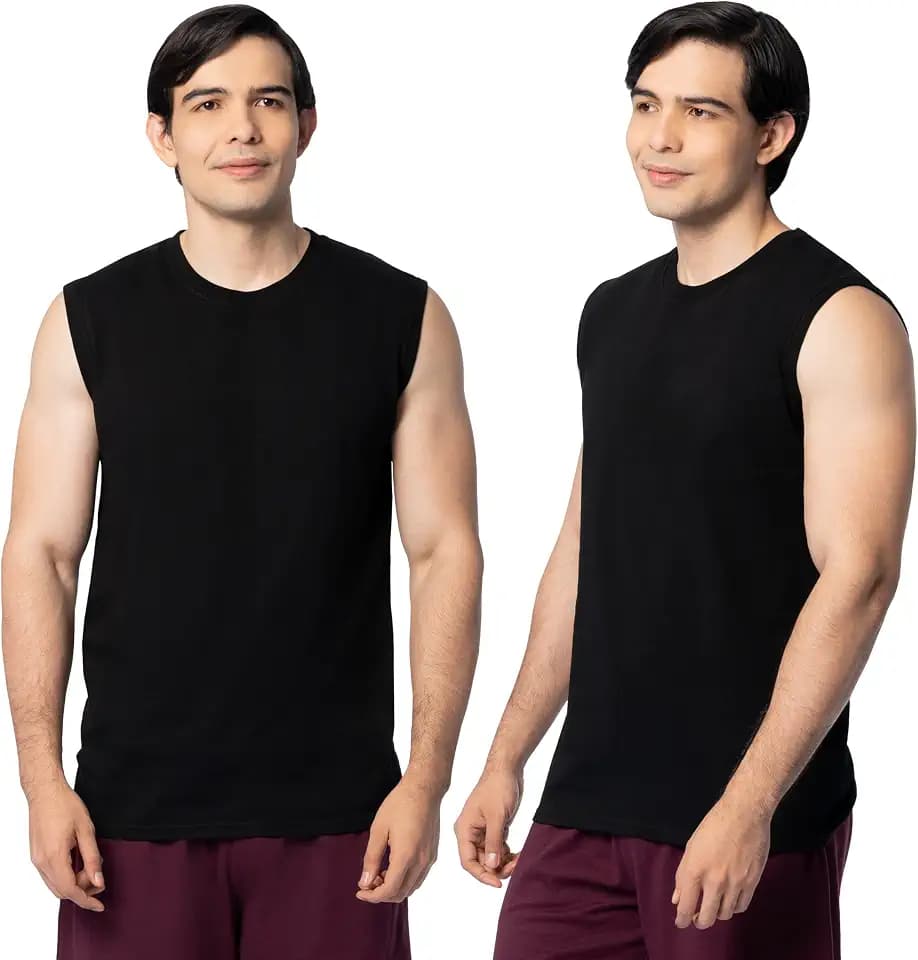 Fruit of the Loom Men's Eversoft Cotton Sleeveless T Shirts, Breathable & Moisture Wicking with Odor Control, Sizes S-4X