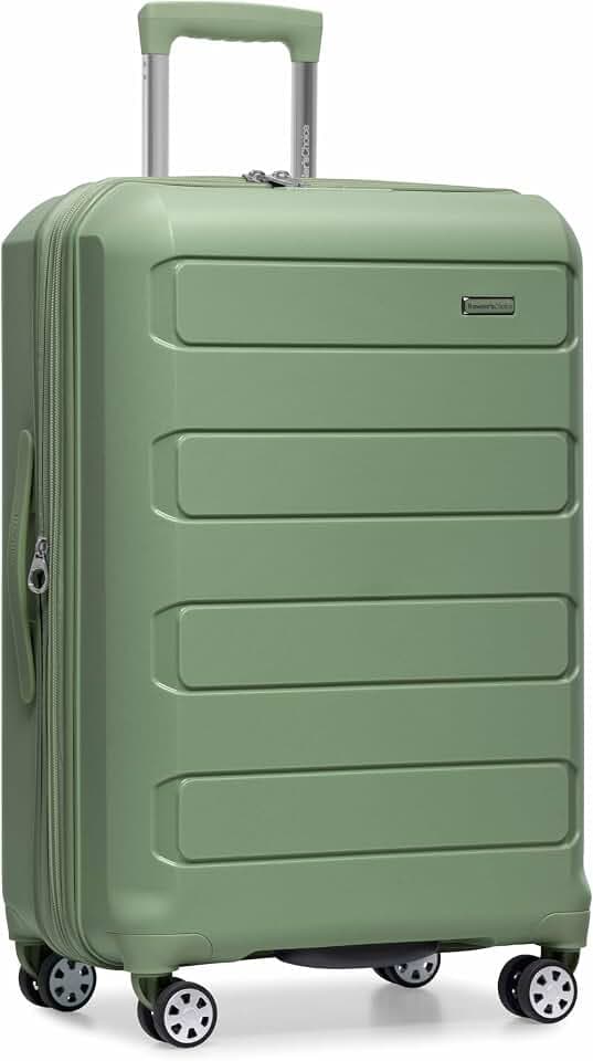 Traveler's Choice Pagosa Hardshell Expandable Luggage with Spinner Wheels, Green, 27-Inch Medium