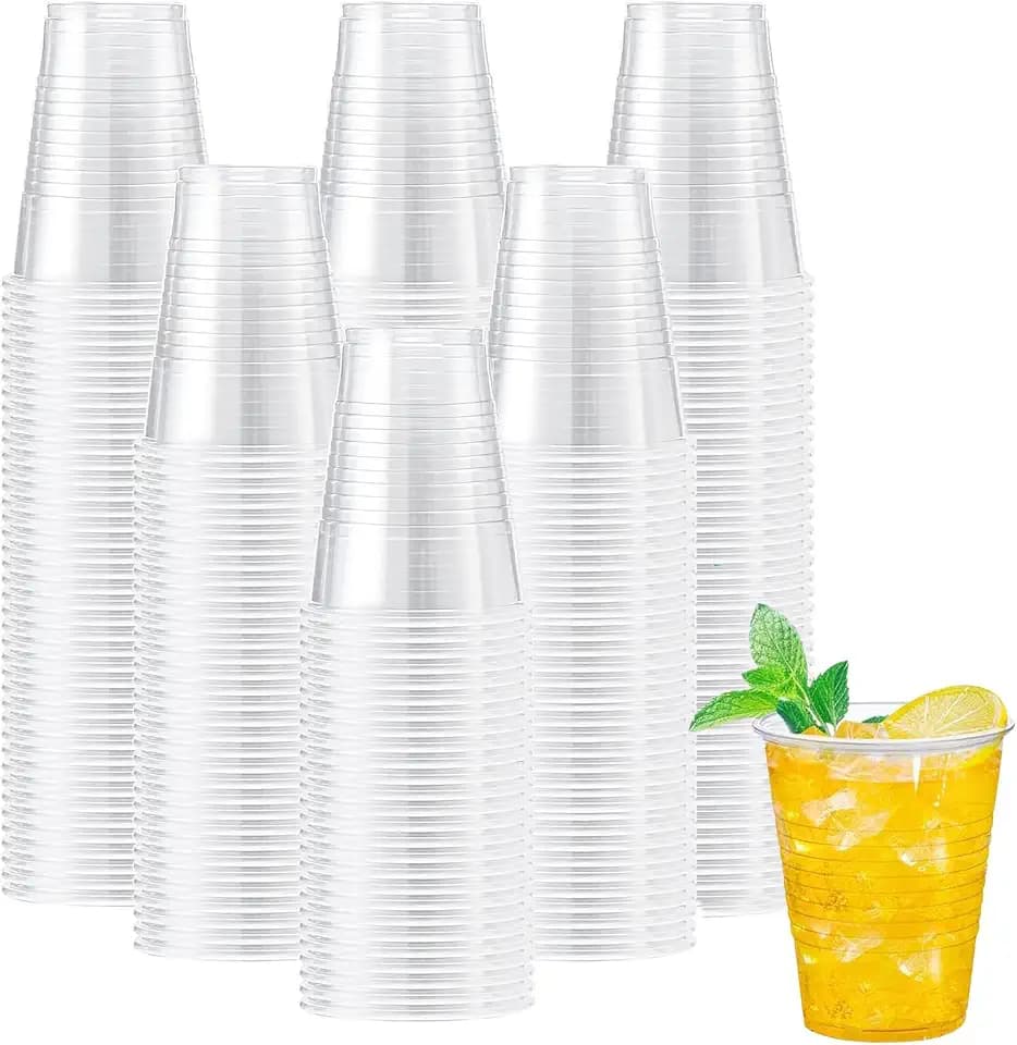 Lamosi 500 Count 9 oz Clear Plastic Cups, Disposable Cold Drinking Cups