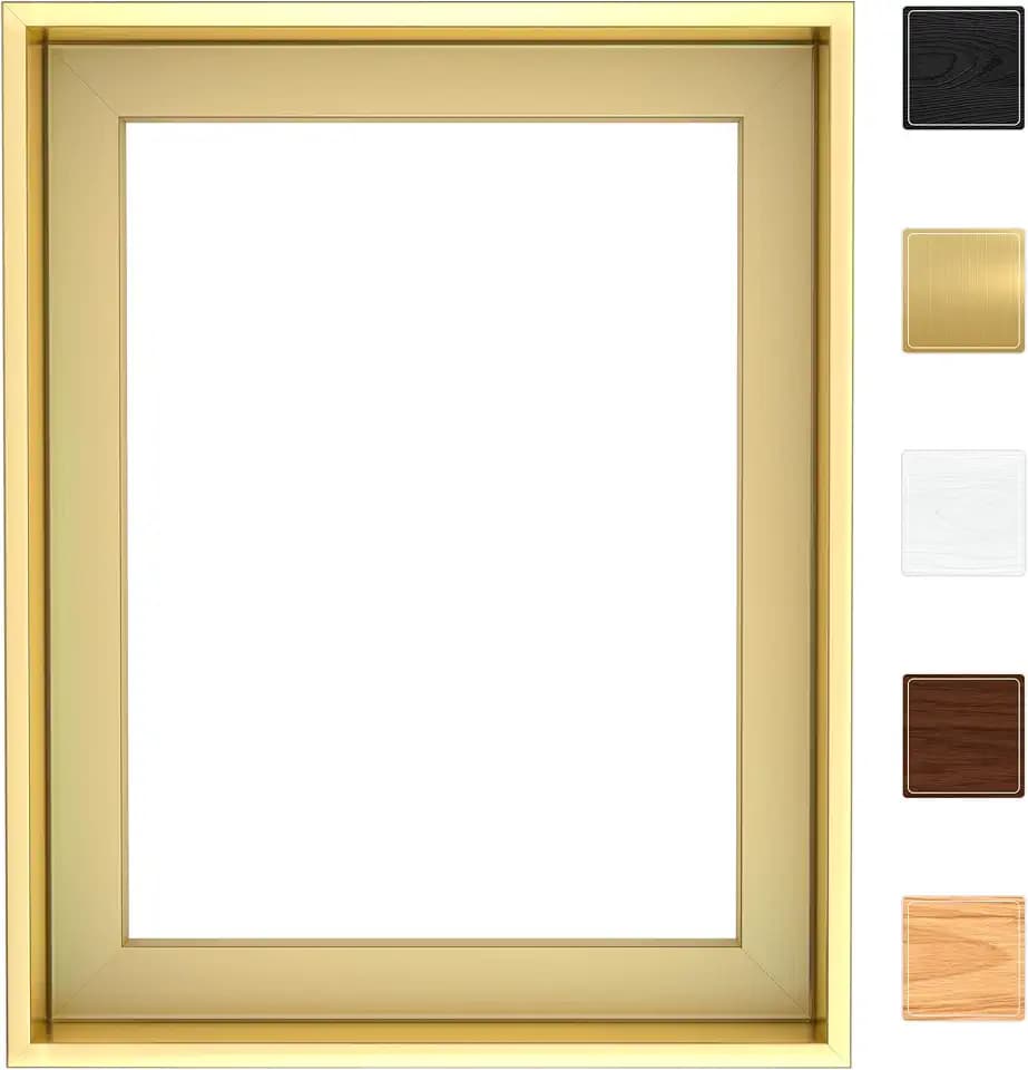 Canvas Floater Frame for Finished Canvas Art, 1.25" Deep Floating Shadow Gap Design, Floating Frame for Canvas Art, Modern Gallery Style Wall Decor, Hardware Included (Champagne Gold, 12x24)