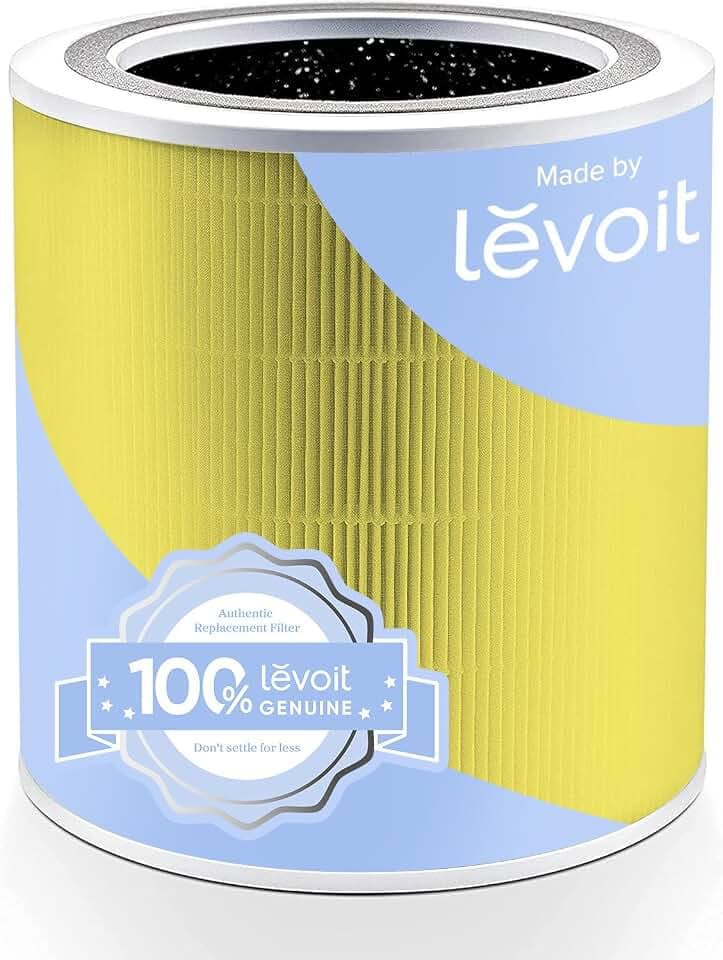 Levoit Genuine Core 400S-P Air Purifier Pet Allergy Replacement Filter HEPA Sleep Mode, High-Efficiency Activated Carbon, Removes Pollen, Allergens, Dust, Pet Hair, Core 400S-RF-PA,Yellow, 1 Pack