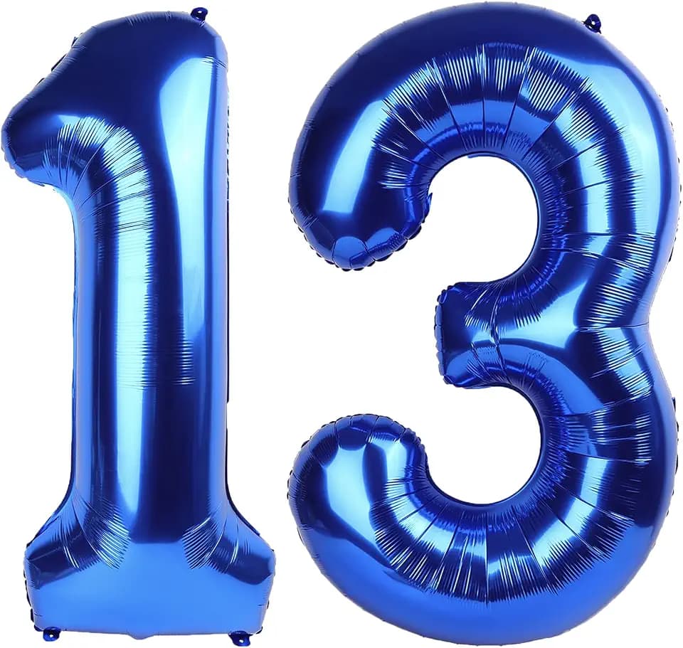 40 Inch Navy Blue Number 13 Balloons Foil Digital Helium Number Balloons
