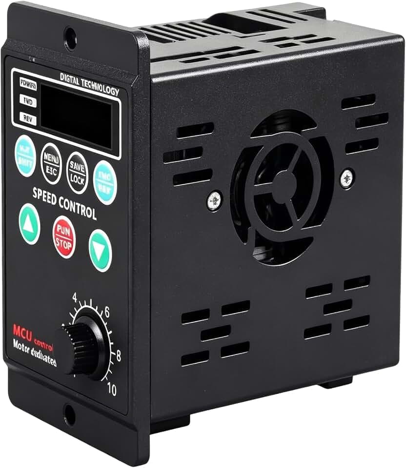 Frequenzumrichter, VFD Frequenzumrichter 220V 1 Phasen Eingang 3 Phasen Ausgang, Wechselrichter, VFD Drehzahlregler zur Motordrehzahlregelung 750W AC 220V mit Mehrfachschutz und Digitaler Anzeige
