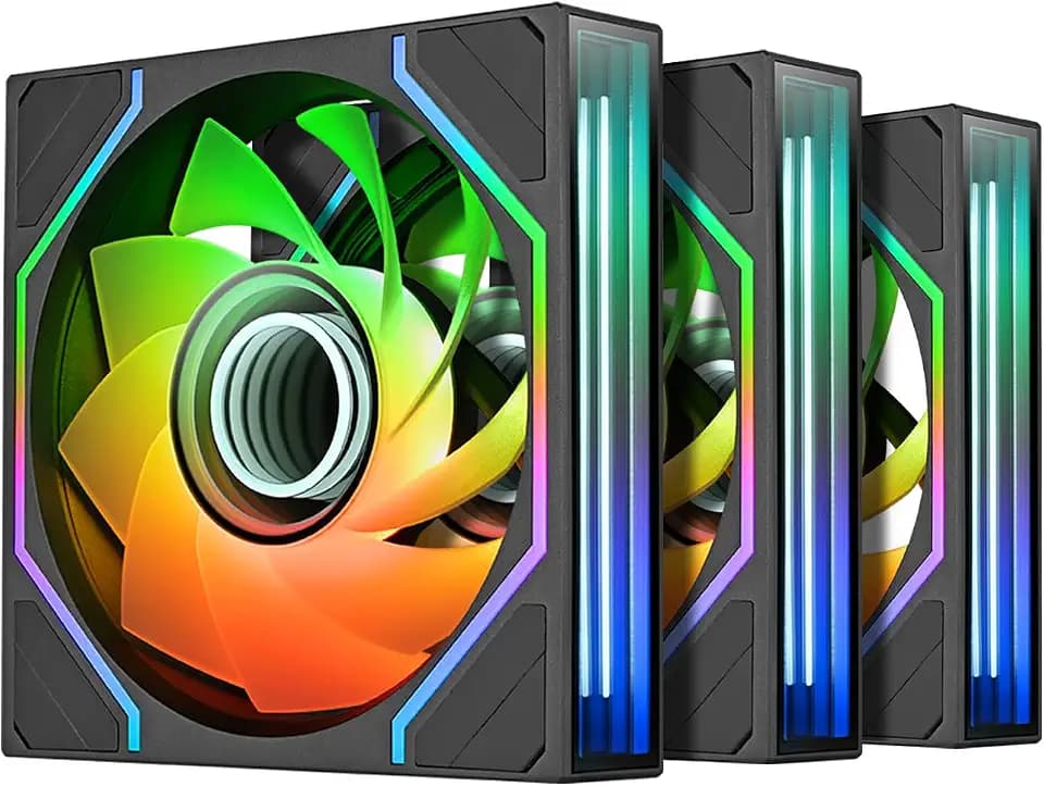Thermaltake SWAFAN 120 EX INFINITY ARGB; Infinity Mirror Hub & Frame; 120mm x 28mm; 500~2000 RPM; MagForce 2.0; Swappable Blades; 5V 3-Pin Motherboard Sync; Screw Covers; 3-Pack;Black;CL-F245-PL12SW-A