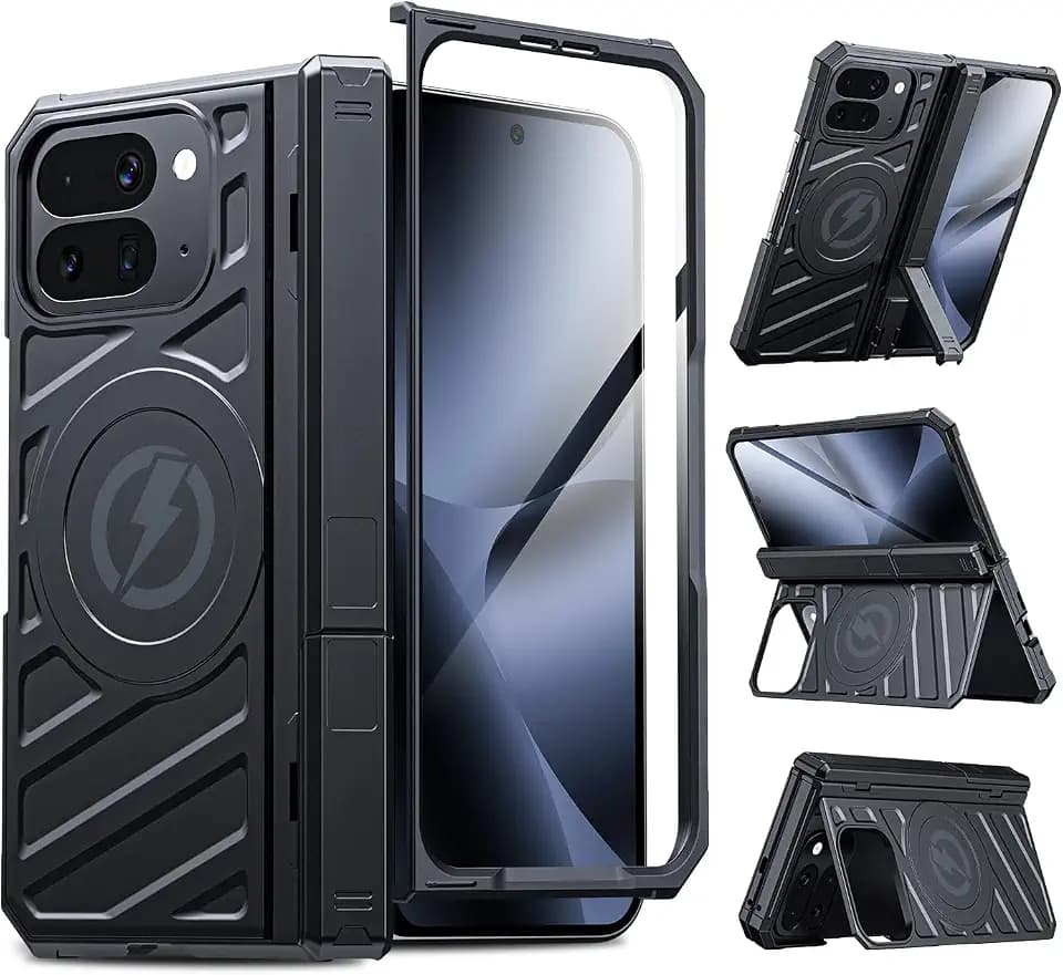 for Google Pixel 10 Pro Fold Case: Dual Kickstand Protective Phone Case for business [Compatible with MagSafe][Screen Protector] Rugged Hard 360° Full Body Cover for pixel 10 pro fold 5G 2025