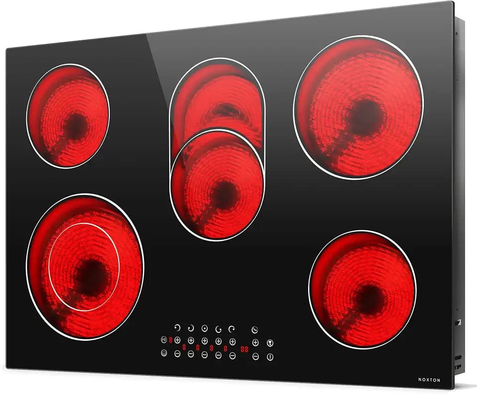 Noxton Electric Cooktop 30 Inch,8400W High Power 5 Burner Radiant Stove Top