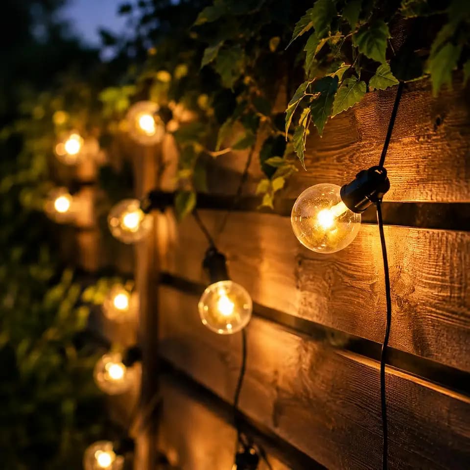 Festive Lights LED Lichterkette 4,5m Batterie Außen & Innen – 10 warmweiße Kugellichter mit Timer, dekorative Partybeleuchtung für Garten, Balkon & Terrasse, schwarzes Kabel