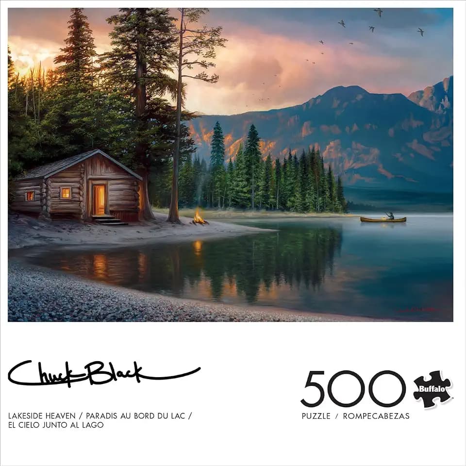 Buffalo Games Chuck Black, Lakeside Heaven, 500 Piece Puzzle for Adults