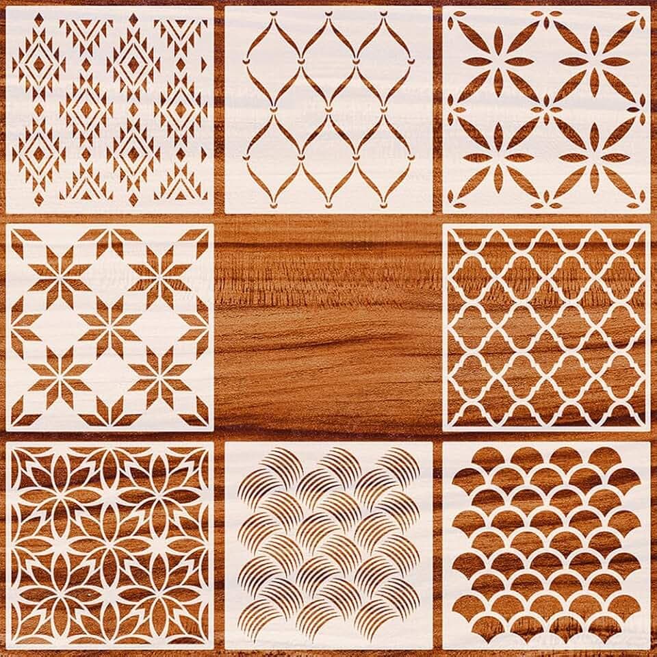 8 Stück Malerei Schablone, für Scrapbooking & Möbel