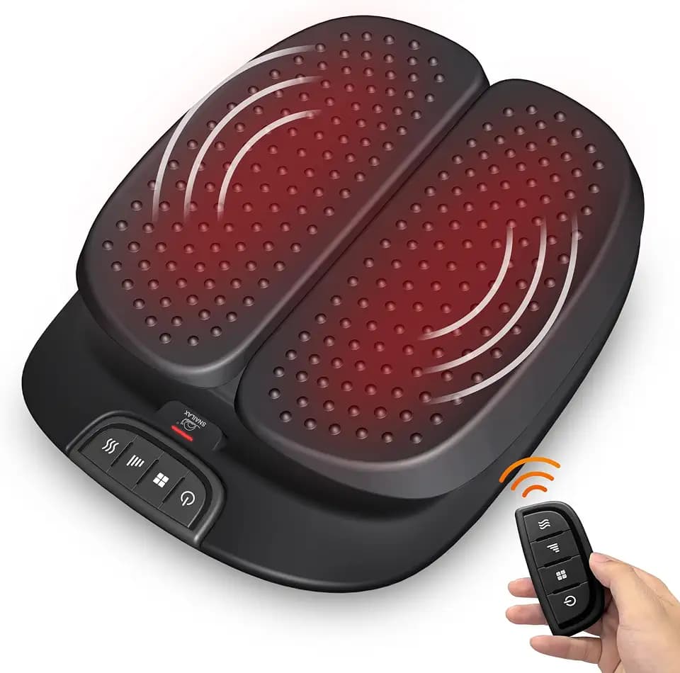 Snailax Fußmassagegerät mit Vibration und Wärme, elektrische Fußmassagegerät mit Fernbedienung, Massagegerät für Fußmassage Schwarz, Geschenke