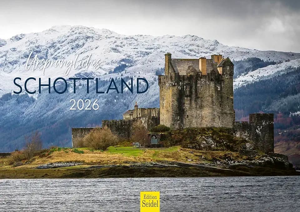 Edition Seidel Premium Kalender Ursprüngliches Schottland 2026 Format DIN A4 Wandkalender Europa Großbritannien Edinburgh Isle of Skye Highlands Meer Steilküste
