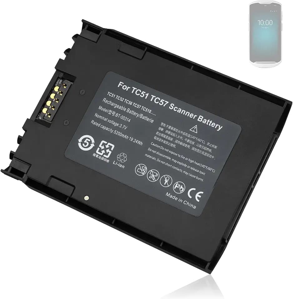 For Zebra TC57 Battery Replacement: TC57 TC51 TC52 Barcode Scanner Battery