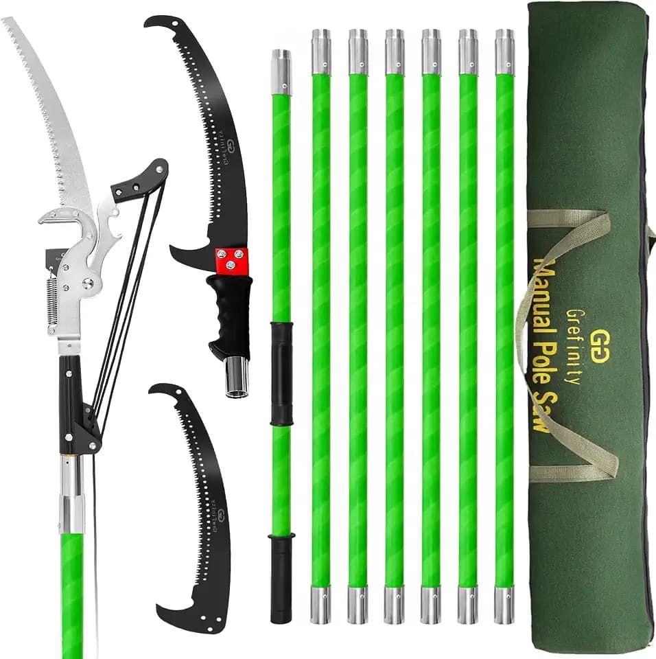 Manual Pole Saw, 27 Ft Tree Pruner with Heavy-Duty Shears