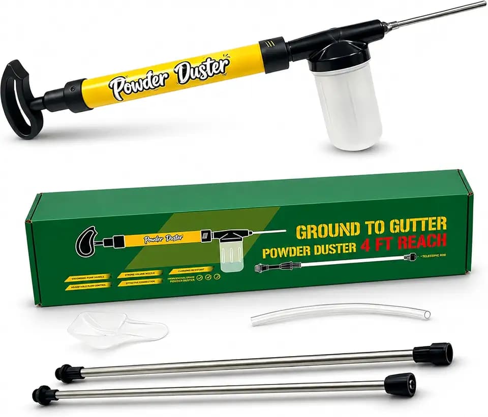 Diatomaceous Earth Powder Duster with 4FT Extendable Rod