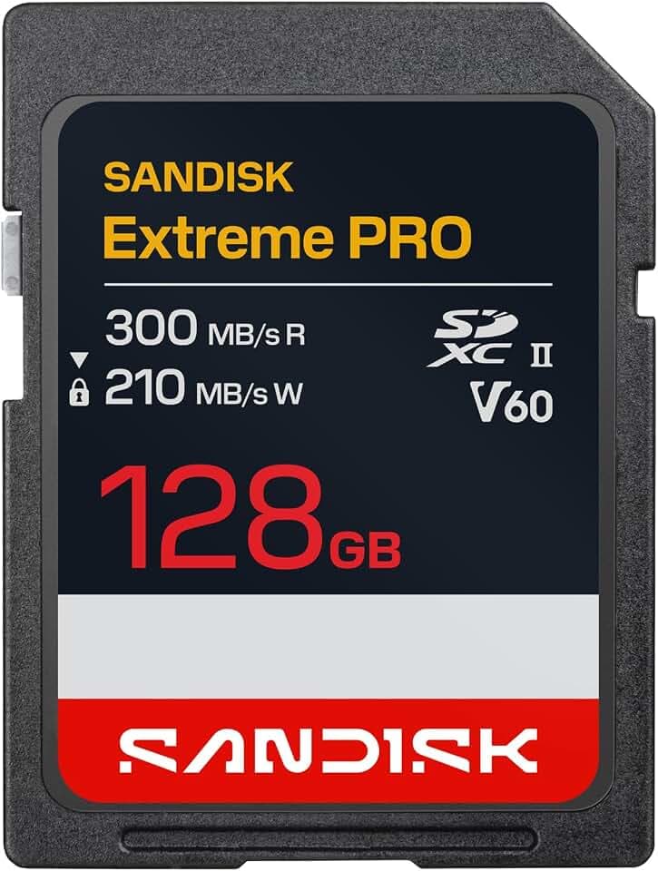 SANDISK Extreme PRO SDXC UHS-II V60-Karte 128 GB (Bis zu 300 MB/s Lesegeschwindigkeit, Bis zu 210MB/s Schreibgeschwindigkeit, 4K UHD, Full HD, U3 C10 V60) Kompatibel mit DSLR- und spiegellosen Kameras