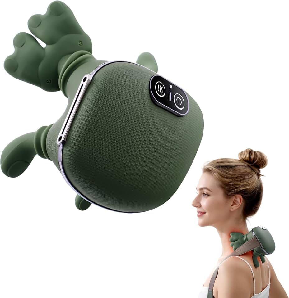 4D Bionische Hand Nackenmassagegerät, Elektrisches Shiatsu Massagegerät mit 3 Intensitätsstufen und 2 Heizstufen, Tiefengewebemassage für Nacken und Schultern, Lindert Muskelverspannungen und Ermüdung