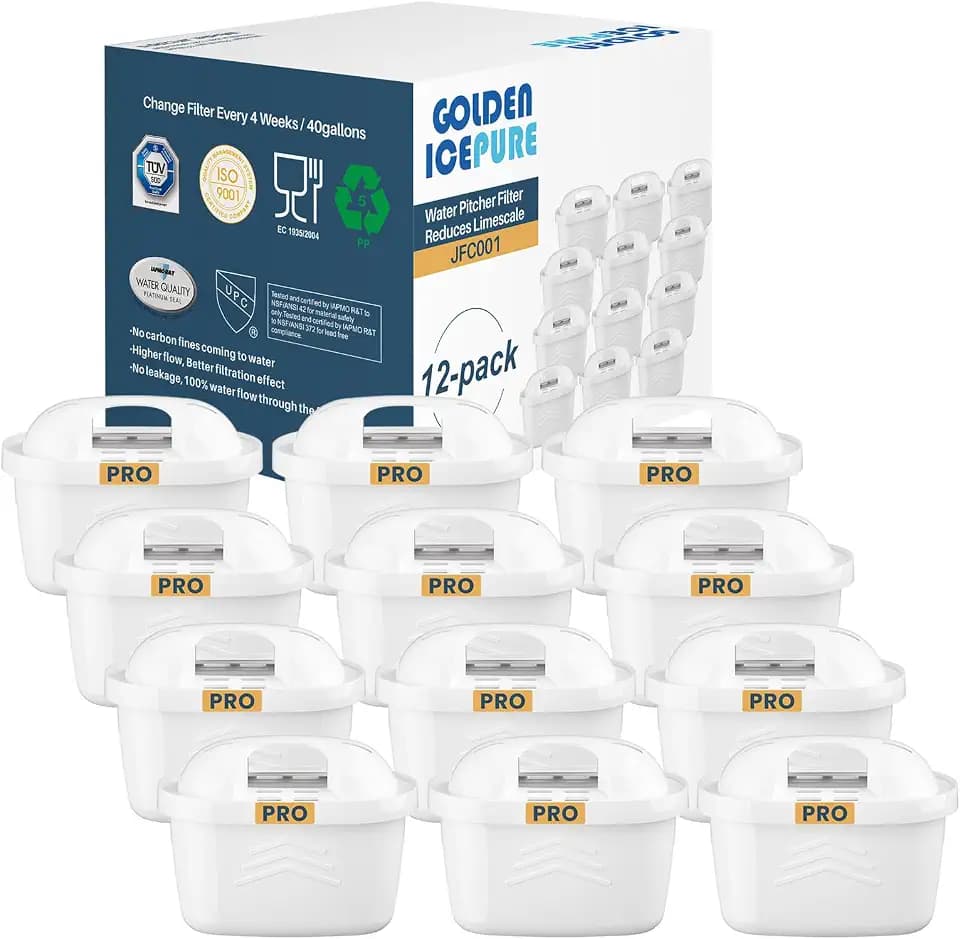 GOLDEN ICEPURE Wasserfilterkartuschen für Brita Maxtra+ Pro, 12er Pack