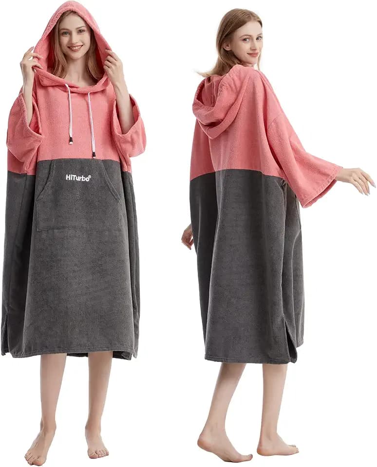Hiturbo Surf Handtuch Poncho Umziehhilfe - Herren und Damen Changing Robe badeponcho Umkleidehilfe Surfen Strand