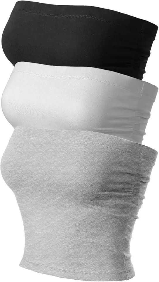 MixMatchy 3-Pack Double-Lined Cotton Tube Tops