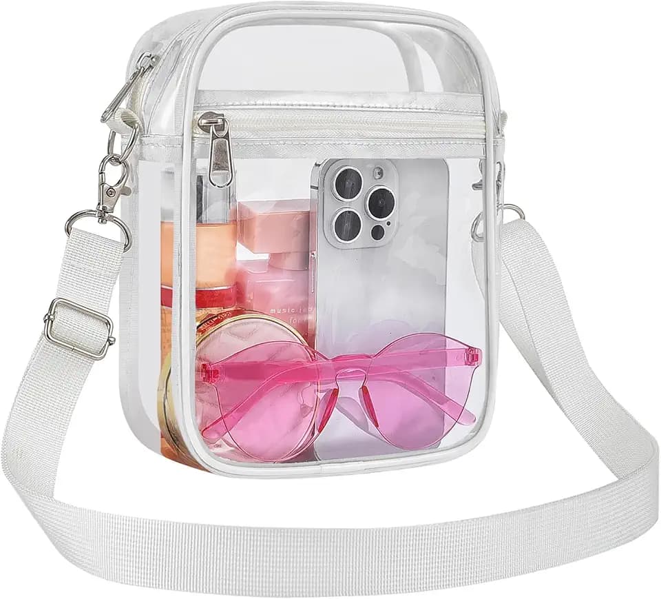 USPECLARE Clear Purse for Stadium Events Transparent Messenger Bag