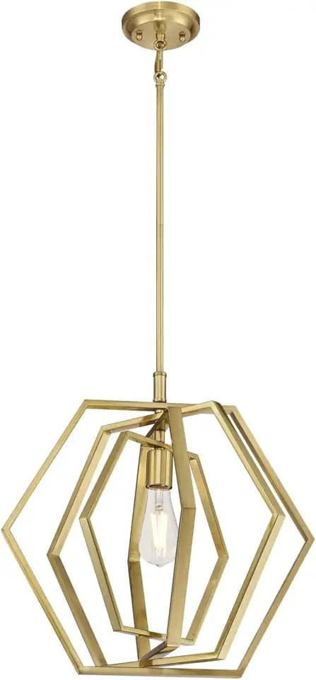 Westinghouse Lighting 6351200 Holly One-Light Indoor Pendant, Champagne Brass Finish