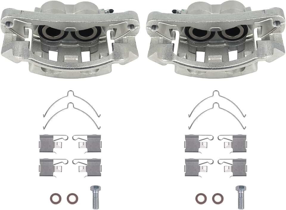 PAROD 18B4791 18B4790 Front Brake Caliper With Bracket Fit for 2000-2005 Ford Excursion, 1999-2004 F-250 Super Duty, F-350 Super Duty Passenger&Drive Side