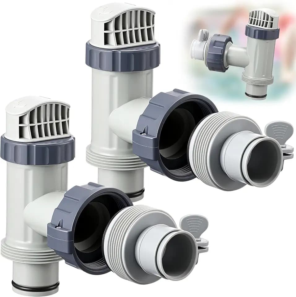 Gerrii 2 Pack Above Ground Pool Plunger Valve and Type B Hose Adapters Kit