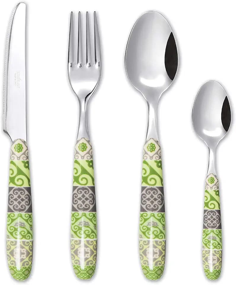 Excelsa Maiolica Green Besteck-Set, Stahl, 24-teilig