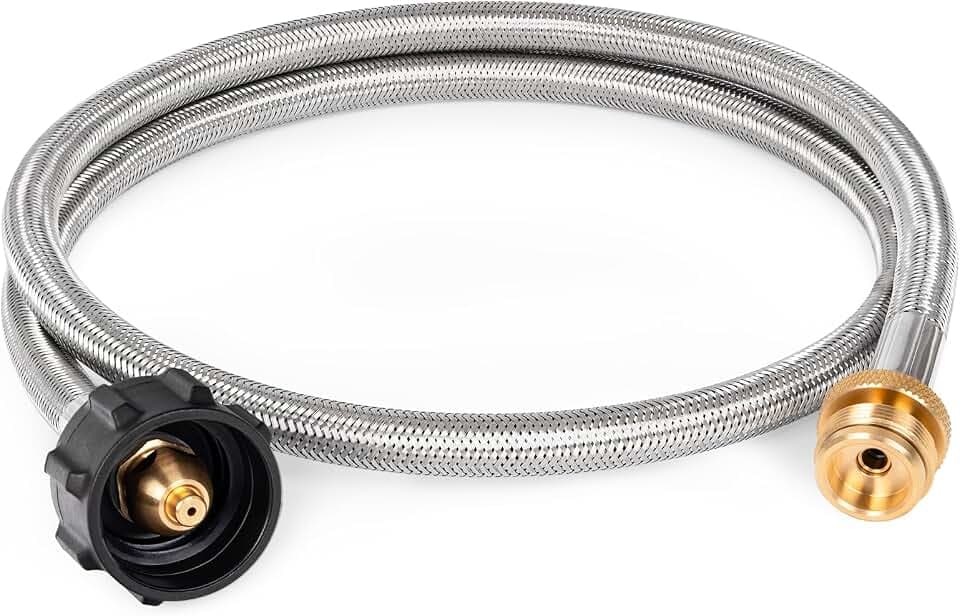 SHINESTAR 4FT Propane Tank Hose Adapter Stainless Steel Braided