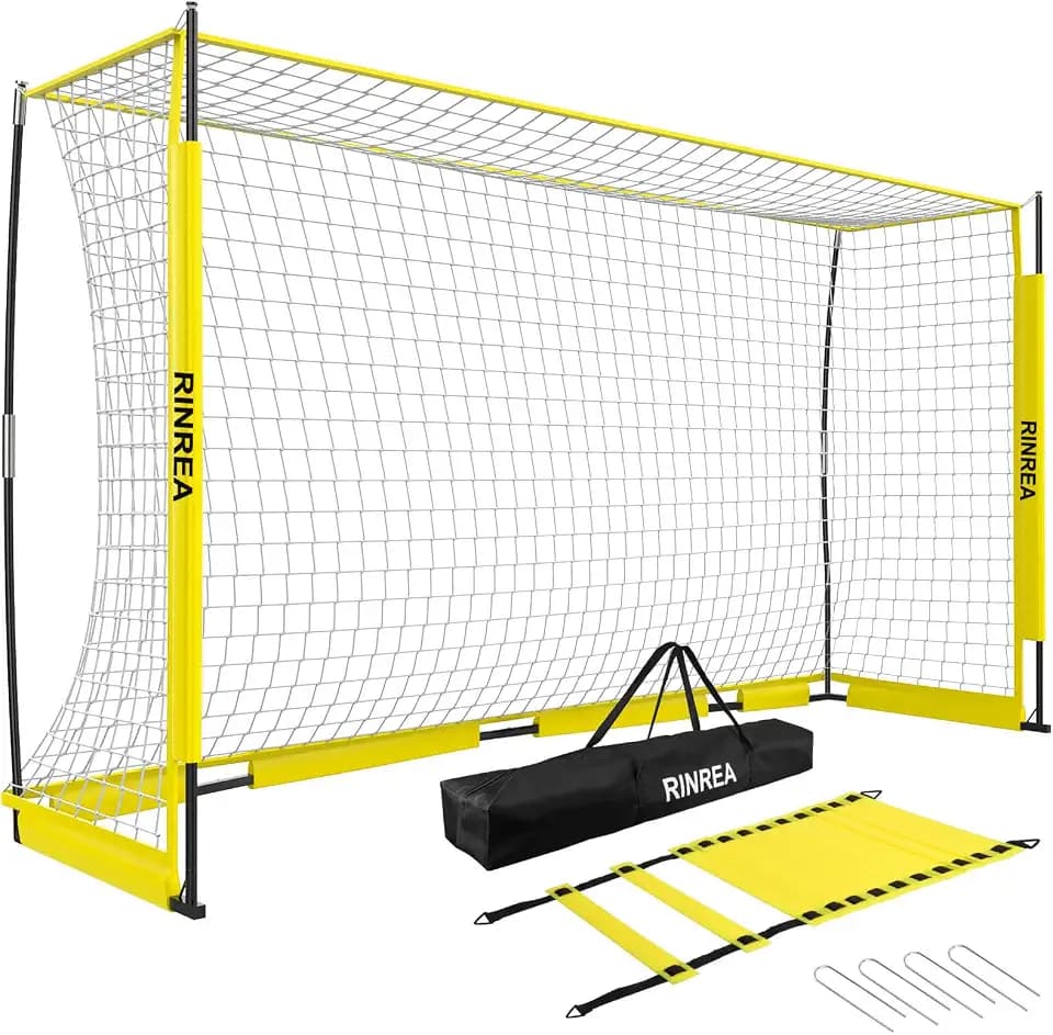 RINREA Portable Soccer Goal, Soccer Nets for Backyard with Agility Ladder