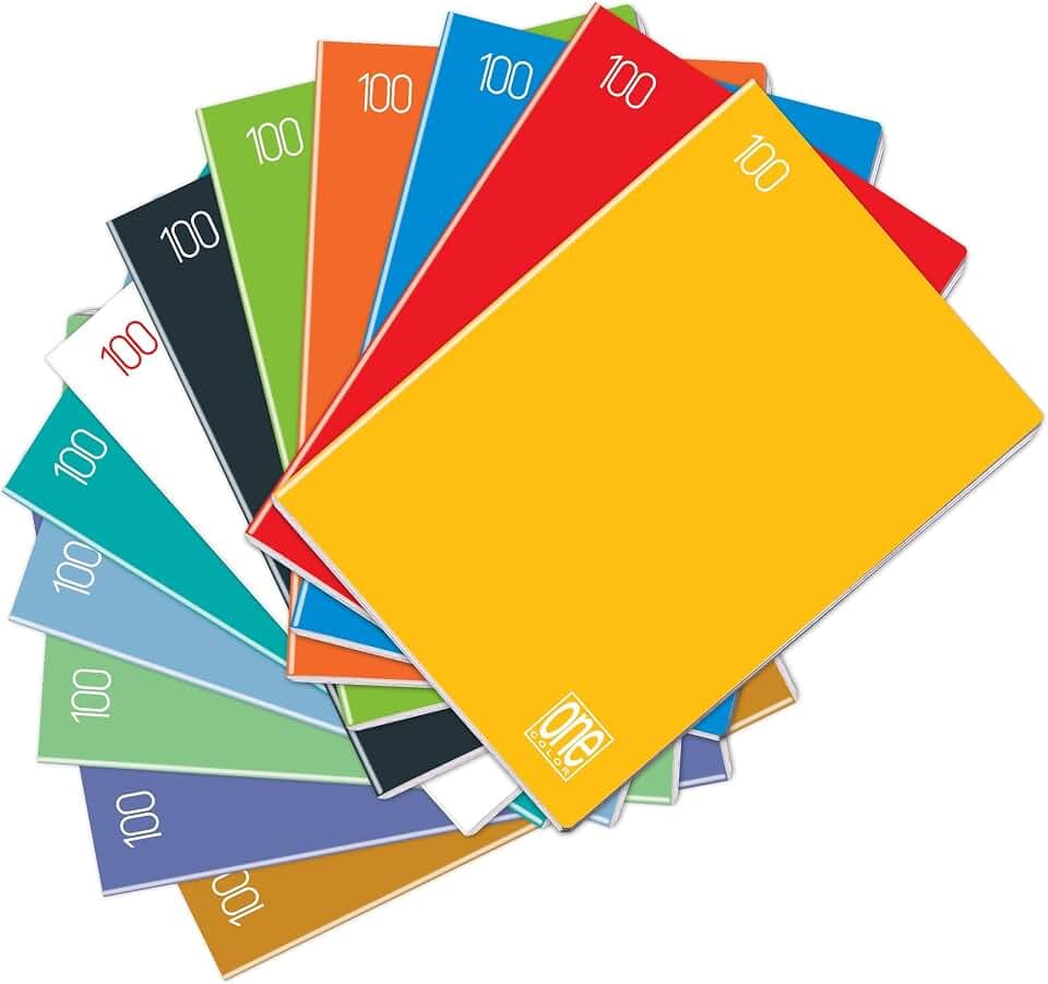 Blasetti One Color - A4-Heft, Maxi-Hefte mit Jolly Page, Packung mit 10 Stück, Papier 100g, einfarbiger Einband - Lineatur 0Q