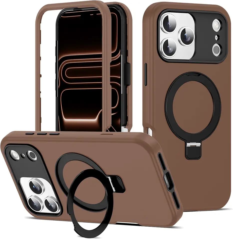 Case for iPhone 17 Pro Max with Stand,6.9" Brown