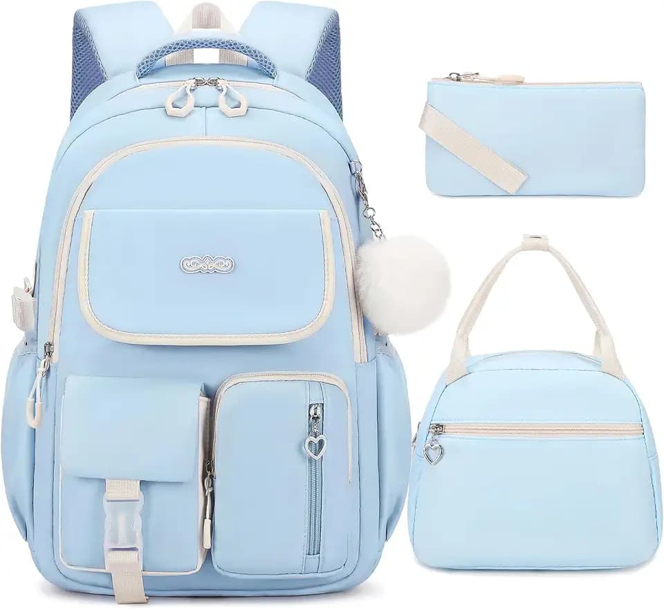 DIGOBAY Backpack for Girls 3PCS School Backpack with Lunch Box Pencil Pouch