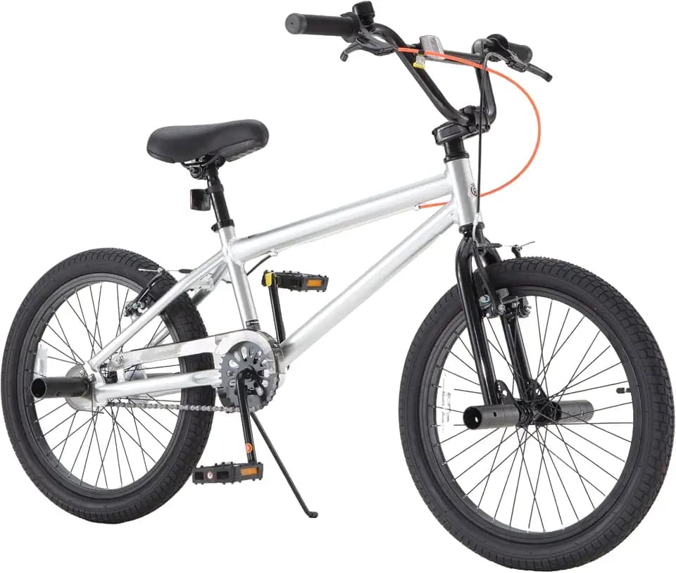 RoyalBaby Kids BMX Bike 20 24 Inch, Professional Aluminum (Silver) or Sturdy Steel (Red/Black), Freestyle Street Bicycle for Beginners & Advanced Riders, Easy Assembly