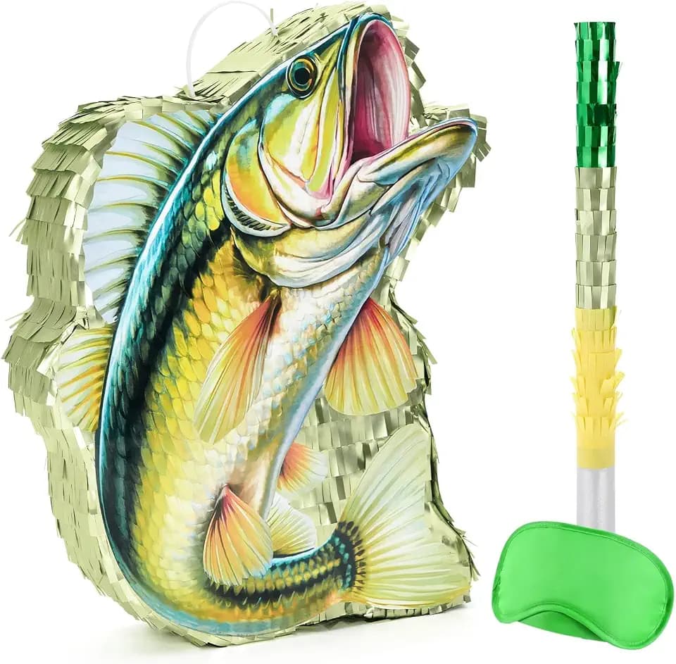 WERNNSAI Fish Piñata, Fishing Birthday Party Decorations Game Piñata