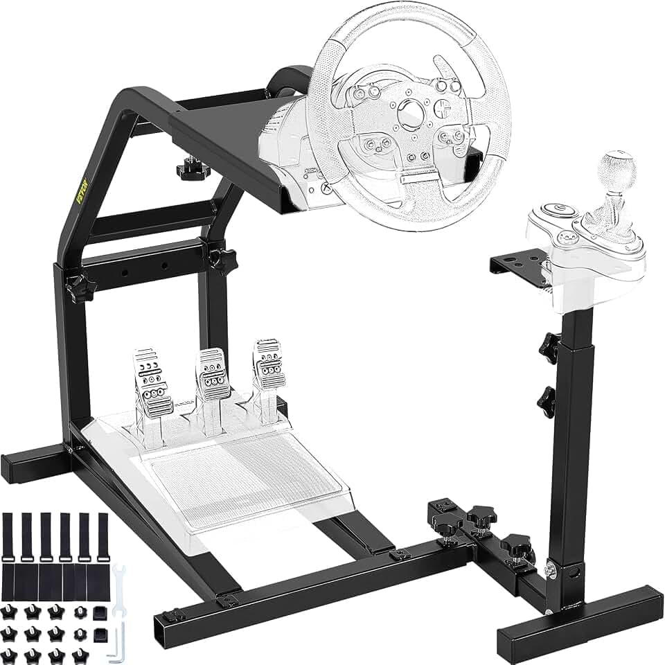 Mophorn Racing Simulator Lenkradständer für Logitech G29, G27, G25 Racing Wheel Pro Stand Wheel und Pedale, Racing Simulator Stand, Ps3/G25/G29/G920