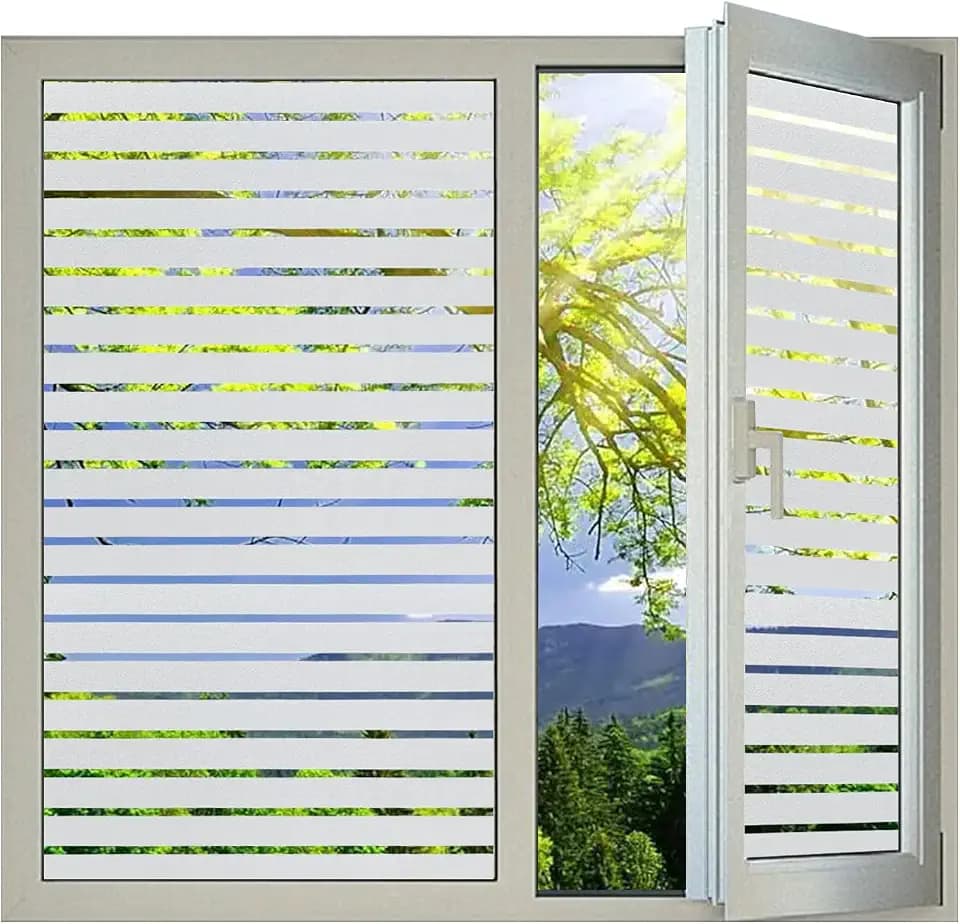 Window Privacy Film Striped with Tools, Stripes, 45.2" x 157.4"