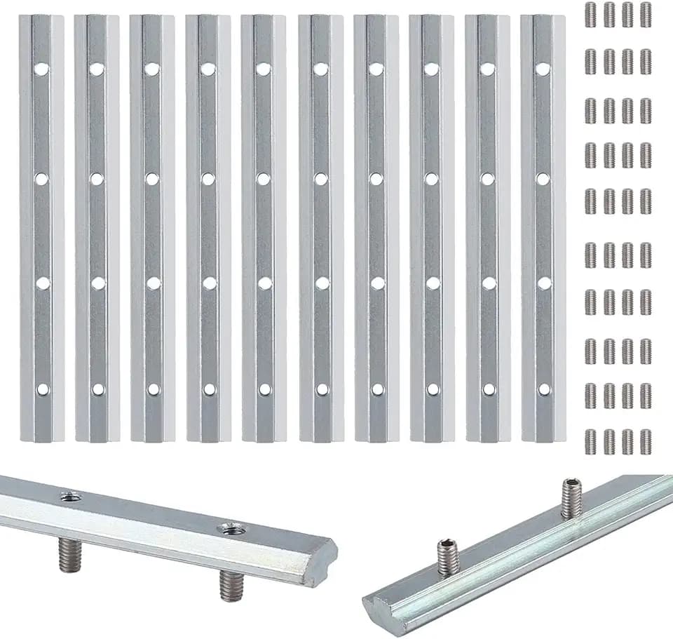 10X EYPINS ALU Streckenverbinder Nut 8, 180mm Aluprofil 4040 Verbinder für 40x40, 40x80 Aluprofile, Verzinkter Kohlenstoffstahl Profilverbinder für Stangenprofil, Strebenprofil, Aluminiumprofile