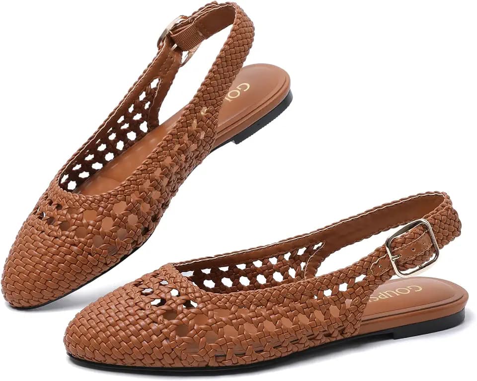 Woven Ballet Flats Mary Jane Shoes Women Mesh Ballerina Flats Dressy Round Closed Toe Spring Summer Shoes Casual