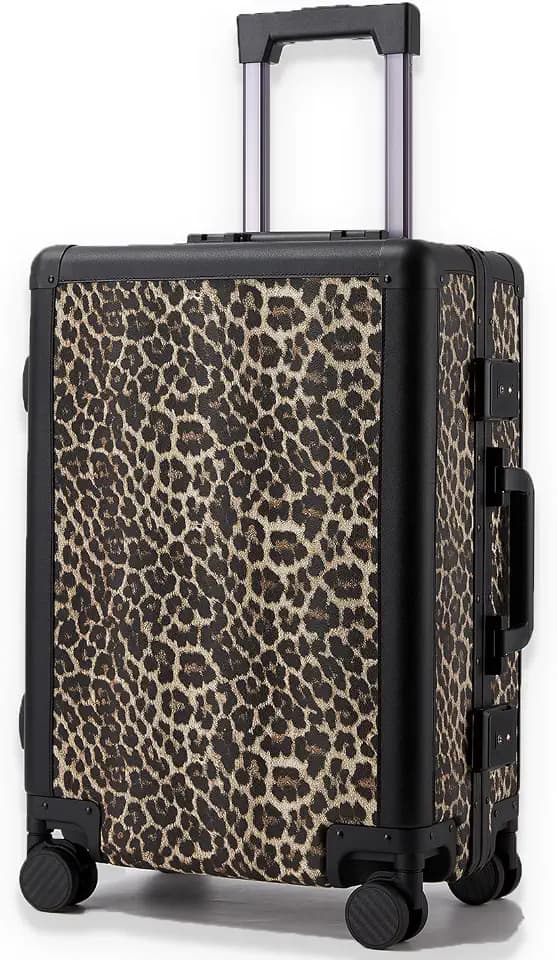 Carry On Luggage for Women, Vintage Suitcase with Spinner Wheels