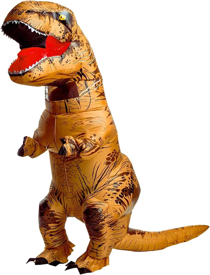 Poptrend Aufblasbare Dinosaurier Kostüm für Erwachsene Teenager Kinder, lustiges Aufblasbares T-Rex Kostüme zum Aufsitzen, Halloween Dinosaurier Kostüme für Damen Herren Cosplay Kostüme