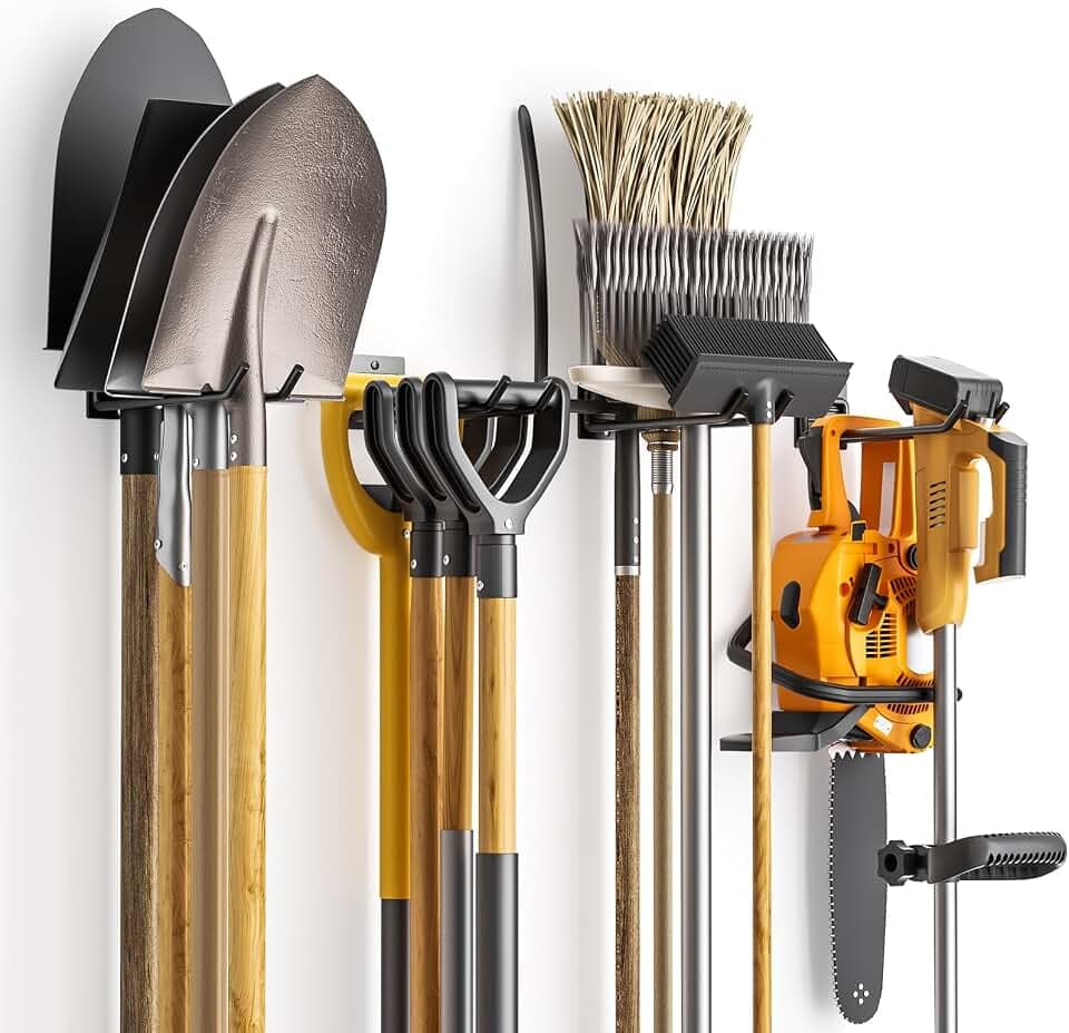 zacurter Wandhalterung für Gartengeräte, 4 Stück Werkzeughalter Haken – Robustes Porte Outils Mural für Rangement Garage, Accroche Balai Mural und Support Outils de Jardin – Porte-Outils de Jardin