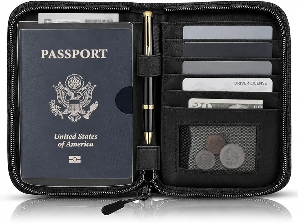 Passport Holder for Travel, RFID Blocking Wallet for Couples Men and Family