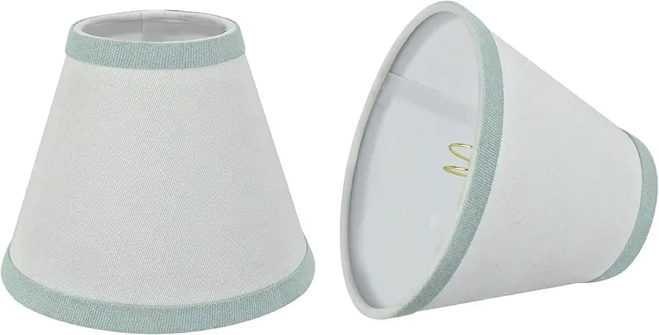 Aspen Creative 32044-2A Small Hardback Empire Shape Chandelier Clip-On Lamp Shade Set (2 Pack), Transitional Design in White, 6" bottom width (3" x 6" x 5")