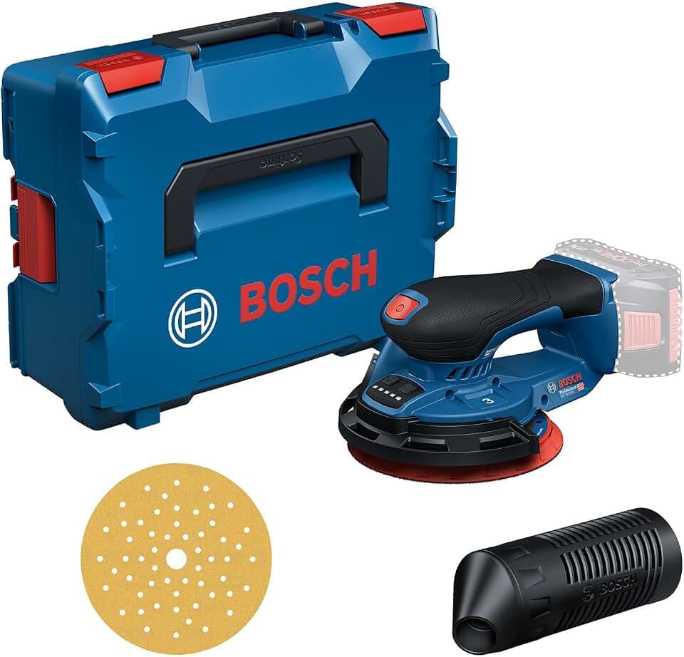 Bosch PRO 18V System Akku-Schleifer GEX 18V-150-3 (inkl. 1x Schleifpapier, 1x Staubbox, 1x Schutzring, L-BOXX 162)