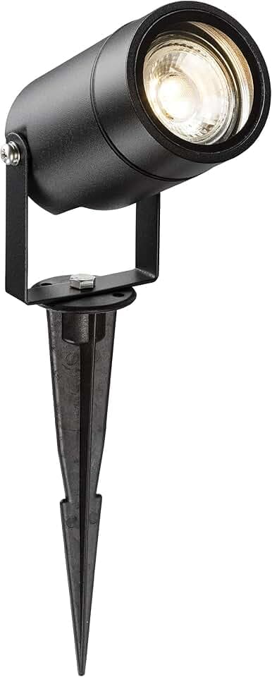 Knightsbridge Lampe sur piquet GU10 Noir 230V IP65 35W