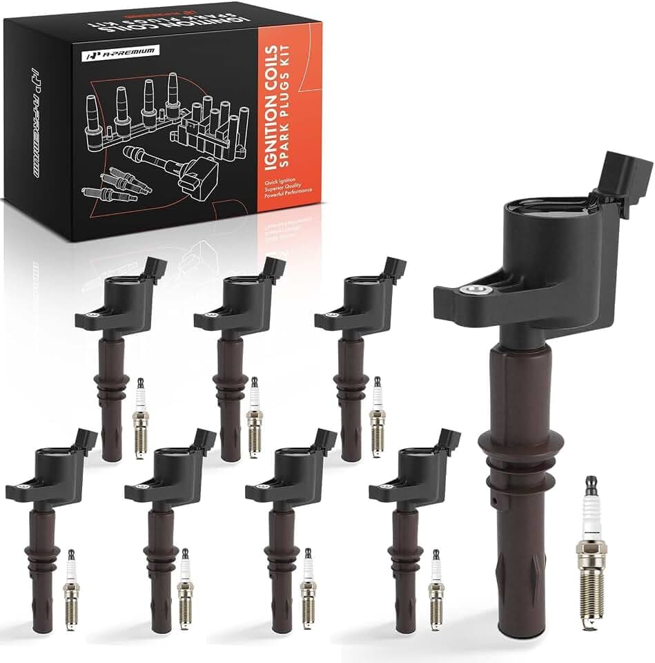 A-Premium Set of 8 Ignition Coil Pack and Iridium Spark Plugs